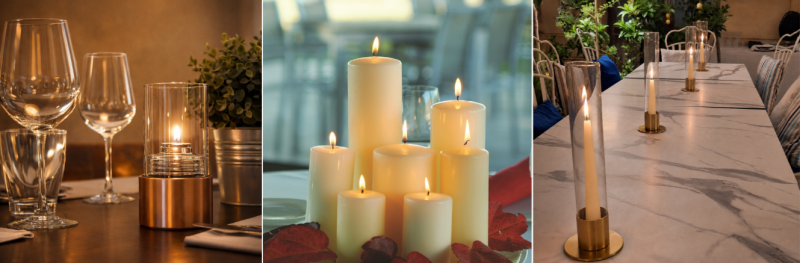 velas decorativas para hostelería y restaurantes