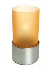 030/005 Portavelas Star naranja con base plateada - Pack 6 lámparas