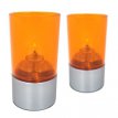 030/171 Portavelas Star Plastic naranja con base plata - Pack 6 lámparas