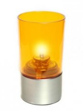 Portavelas Star Plastic naranja con base plata - Pack 6 lámparas