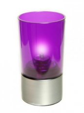 Portavelas Star Plastic lila con base plata - Pack 6 lámparas