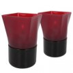 031/140 Portavelas Square Plastic rojo con base negra - Pack 6 lámparas