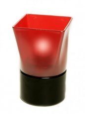 Portavelas Square Plastic rojo con base negra - Pack 6 lámparas