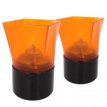 031/141 Portavelas Square Plastic naranja con base negra - Pack 6 lámparas