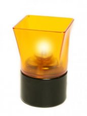 Portavelas Square Plastic naranja con base negra - Pack 6 lámparas