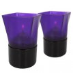 031/142 Portavelas Square Plastic lila con base negra - Pack de 6 lámparas