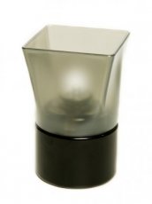 Portavelas Square Plastic gris con base negra - Pack de 6 lámparas