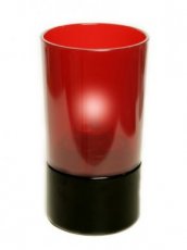 031/170 Portavelas Star Plastic rojo con base negra - Pack de 6 lámparas