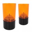 031/171 Portavelas Star Plastic naranja con base negra - Pack de 6 lámparas