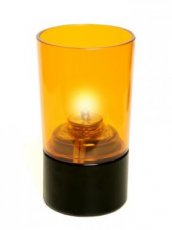 Portavelas Star Plastic naranja con base negra - Pack de 6 lámparas
