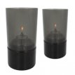031/173 Portavelas Star Plastic gris con base negra - Pack de 6 lámparas