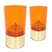 032/171 Portavelas Star Plastic naranja con base dorada - Pack de 6 lámparas
