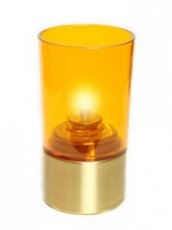 032/171 Portavelas Star Plastic naranja con base dorada - Pack de 6 lámparas