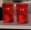072 Portavelas Stripe cristal rojo - Pack de 2 lámparas